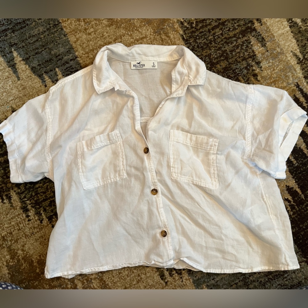 Youths Small Hollister White Button Up